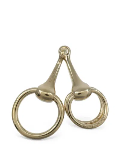 Pre-owned Hermes Mors Scarf Ring In Gold