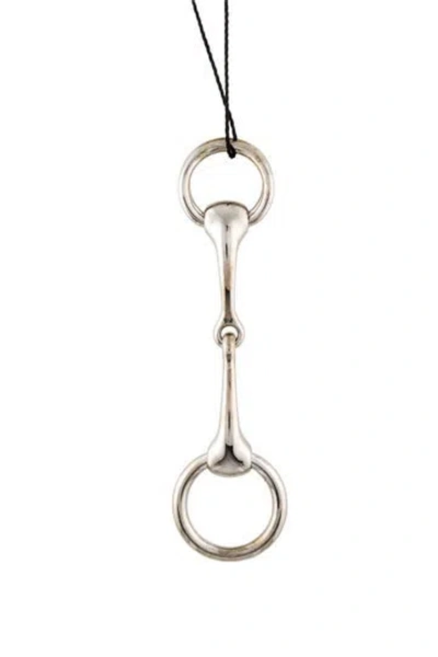 Pre-owned Hermes Mors Scarf Ring In Silver