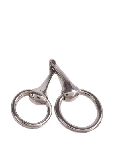 Pre-owned Hermes Mors Scarf Ring In Silver