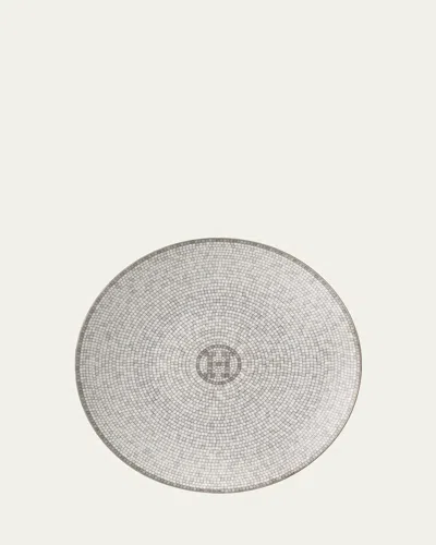 Pre-owned Hermes Mosaique Au 24 Platinum Bread & Butter Plate In Multi