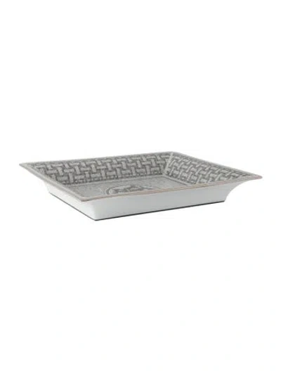 Pre-owned Hermes Mosaïque Au 24 Platinum Change Tray In Multi