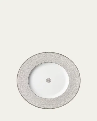 Pre-owned Hermes Mosaique Au 24 Platinum Charger Plate In Multi