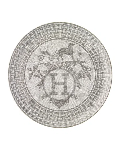 Pre-owned Hermes Mosaique Au 24 Platinum Tart Platter In Multi