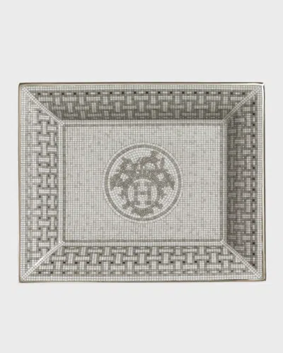 Pre-owned Hermes Mosaique Au 24 Platinum Tray