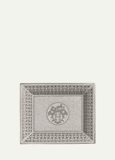 Pre-owned Hermes Mosaique Au 24 Platinum Tray In Multi