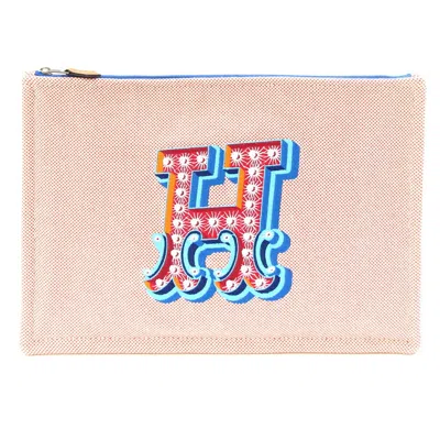 Pre-owned Hermes Multi-color Orange Cotton Clutch Bag Pouch ()