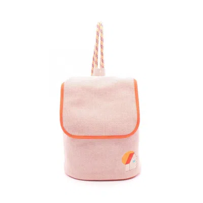 Pre-owned Hermes Multi-color Orange Toile Chevron Canvas Backpack ()