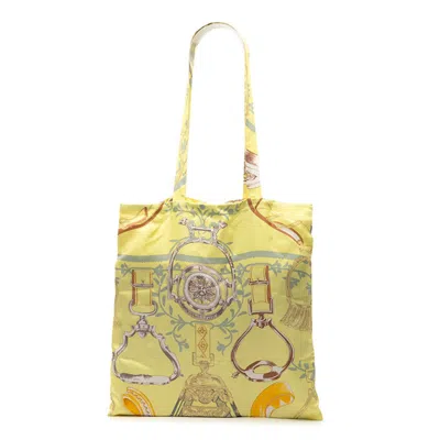 Pre-owned Hermes Multi-color Yellow Silk Shoulder Bag Tote Bag ()