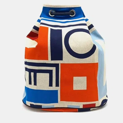 Pre-owned Hermes Multicolor Canvas Bucket Backpack