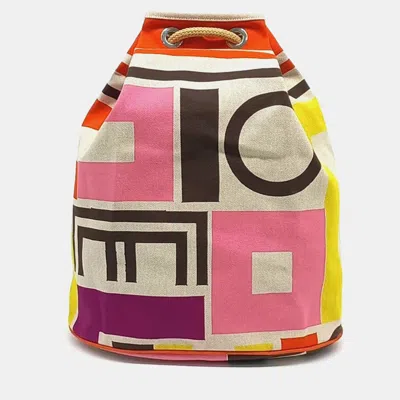 Pre-owned Hermes Multicolor Canvas Canvas Bucket Backpack