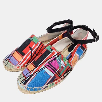Pre-owned Hermes Multicolor Canvas Malaga Espadrille