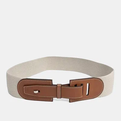 Pre-owned Hermes Hermès Multicolor Fabric Leather Belt (l)
