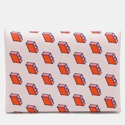 Pre-owned Hermes Multicolor Leather Calvi Duo Card Holder (g)