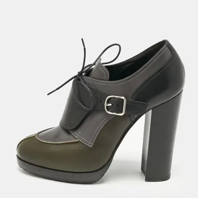 Pre-owned Hermes Multicolor Leather Harnais Booties Size 38.5