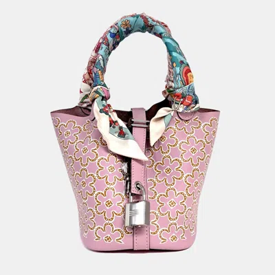 Pre-owned Hermes Multicolor Leather Micro Lucky Daisy Lock Picotin (u) Twilly