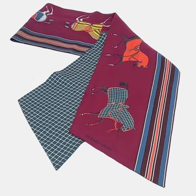 Pre-owned Hermes Multicolor Maxi Twilly Scarf