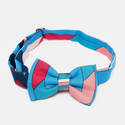 Pre-owned Hermes Hermès Multicolor Printed Silk Bow Tie