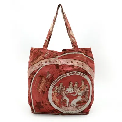 Pre-owned Hermes Multi-color Red Color Rouge H Buffle Skipper Leather Silk Eco-bag Tote Bag () In Multi-color, Red Color, Rouge H
