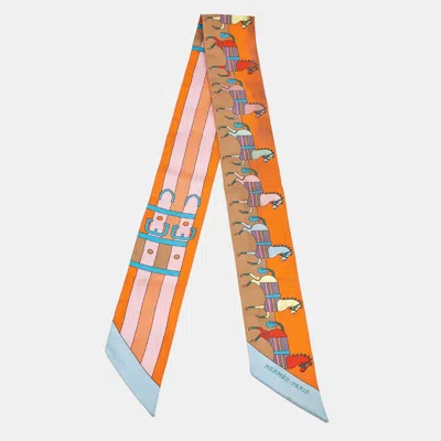 Pre-owned Hermes Multicolor Rocabar Silk Twilly Scarf