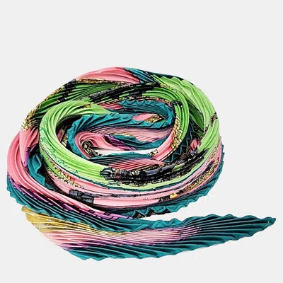 Pre-owned Hermes Multicolor Silk Pleated Scarf