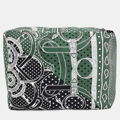 Pre-owned Hermes Multicolor Silk Travel Cube Pouch Pm
