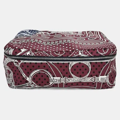 Pre-owned Hermes Multicolor Silk Travel Cube Pouch Pm