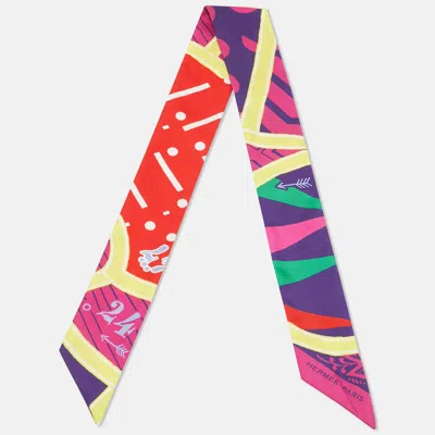 Pre-owned Hermes Hermès Multicolor Silk Twilly