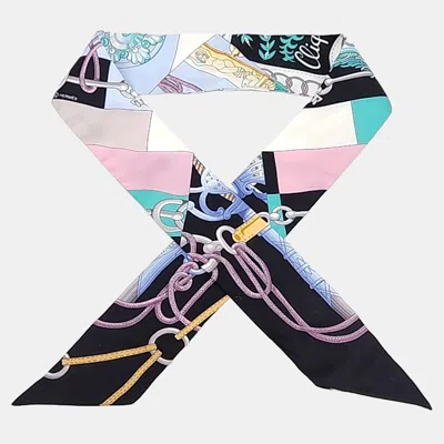 Pre-owned Hermes Multicolor Silk Twilly