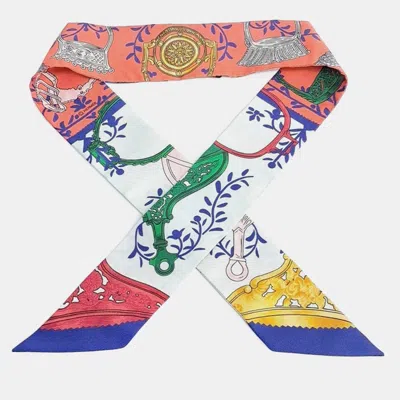 Pre-owned Hermes Multicolor Silk Twilly Scarf