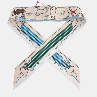 Pre-owned Hermes Multicolor Silk Twilly Scarf