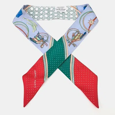 Pre-owned Hermes Hermès Multicolor Silk Twilly Scarf