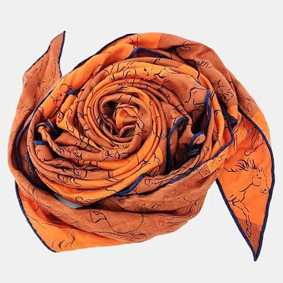 Pre-owned Hermes Multicolor Triangle Muffler