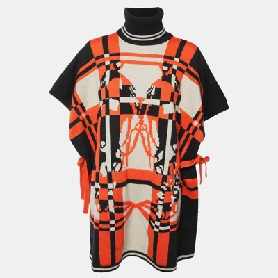 Pre-owned Hermes Multicolour Cashmere Brides De Gala Tartan Poncho S