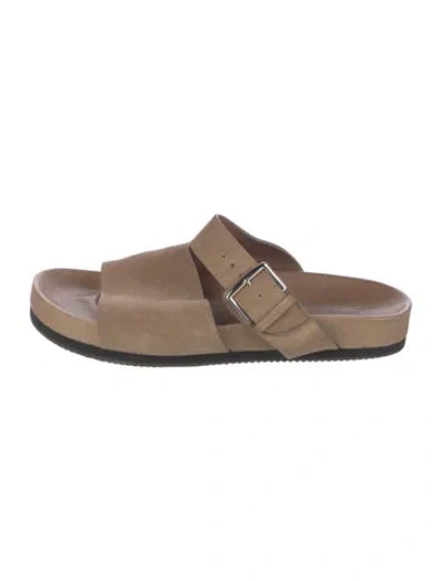 Pre-owned Hermes Mumbai Suede Sandals In Brown