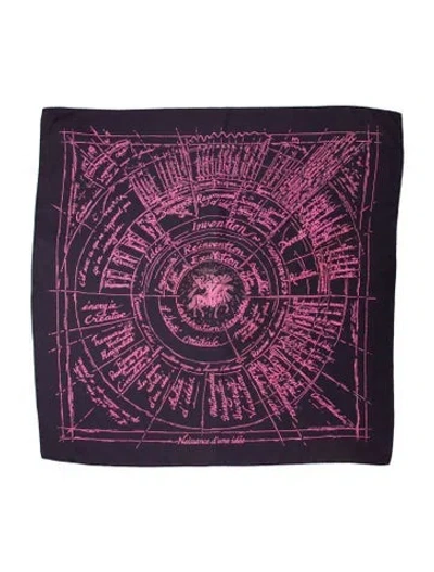 Pre-owned Hermes Naissance D'une Idée Silk Scarf In Purple