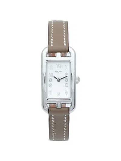 Pre-owned Hermes Nantucket 17mm Watch In White