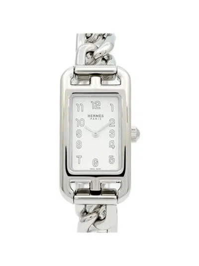 Pre-owned Hermes Nantucket 17mm Watch In White
