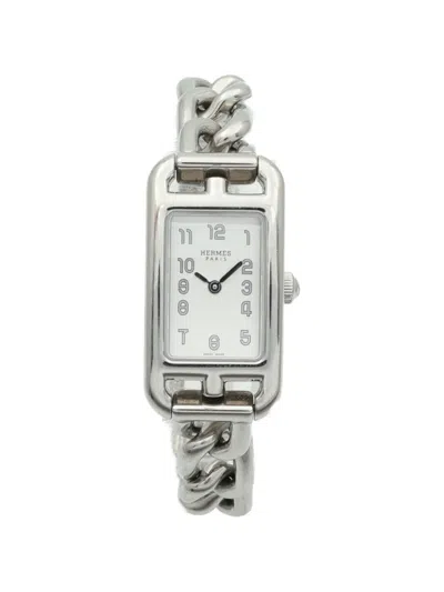 Pre-owned Hermes Nantucket 33mm Watch In White