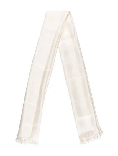 Pre-owned Hermes Napoleon Bee Jacquard Silk Scarf In Neutral
