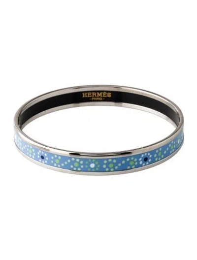 Pre-owned Hermes Narrow Enamel Bangle Bracelet, 7.5" In Multi