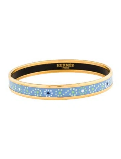 Pre-owned Hermes Narrow Enamel Bangle Bracelet, 7.75" In Multi