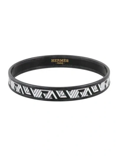 Pre-owned Hermes Narrow Enamel Bangle Bracelet, 7.75" In Multi