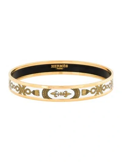 Pre-owned Hermes Narrow Enamel Bangle Bracelet, 8.25" In Multi