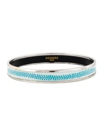 Pre-owned Hermes Narrow Enamel Bangle Bracelet, 8.25" In Multi