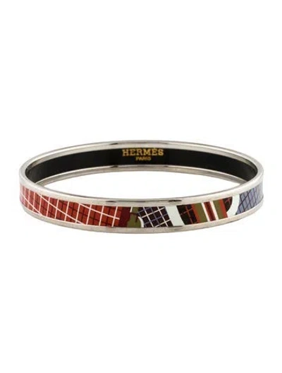 Pre-owned Hermes Narrow Enamel Bracelet, 7.25" In Multi