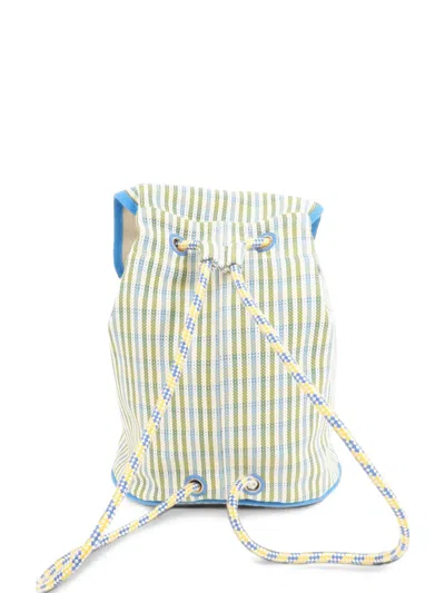 Pre-owned Hermes Nattes Striped Canvas Backpack In Blue