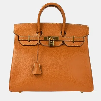Pre-owned Hermes Natural Ardennes Leather Haut A Courroies 32 Handbag