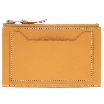 Pre-owned Hermes Natural Sable Chevre Leather Coin Purse/coin Case () In Brown