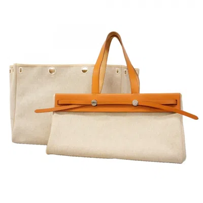 Pre-owned Hermes Natural Toile H Tote Bag () In Brown