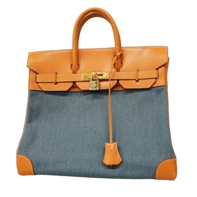 Pre-owned Hermes Natural Toile Jean Handbag () In Brown